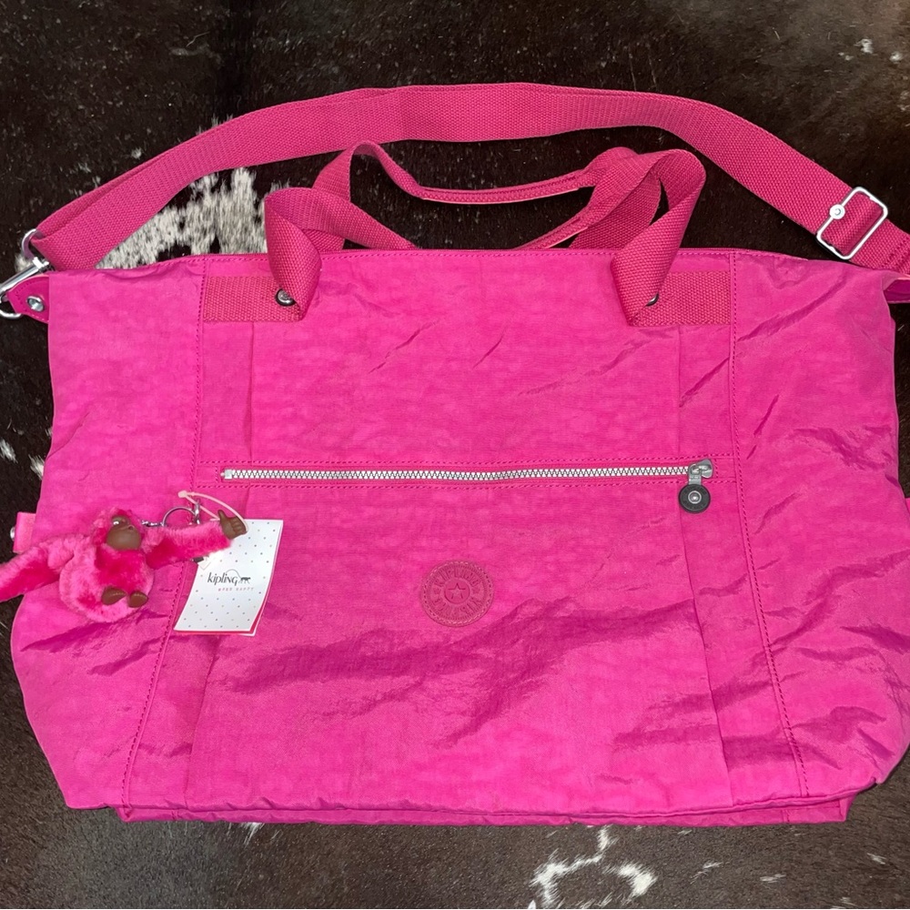 Kipling tote bag! Super cute pink bag.